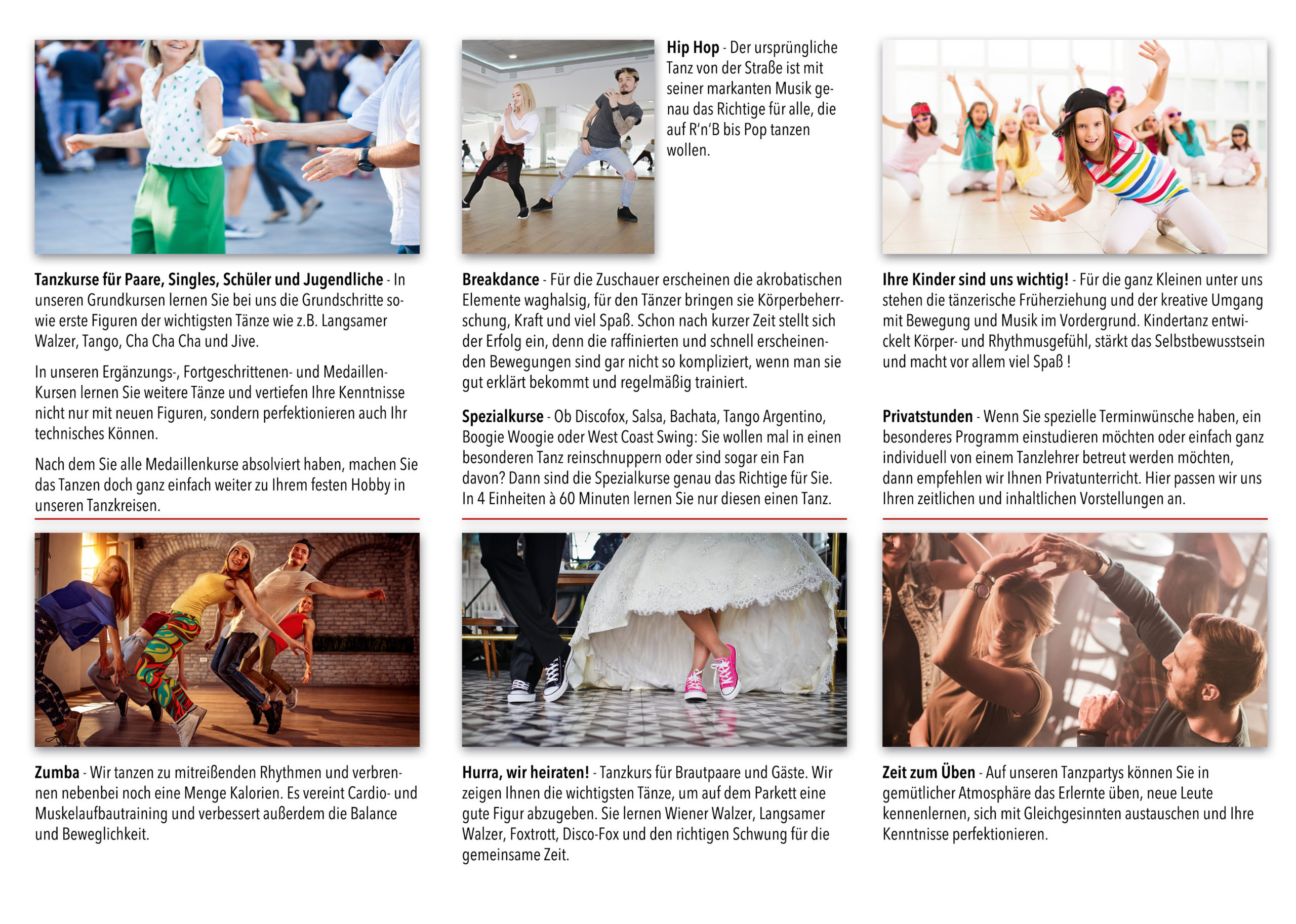 Tanzschule Rosenheim - Kursprogramm